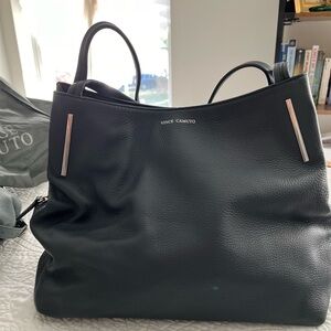 Vince Camuto Ike Pebbled Leather tote bag in Gravel (blue)